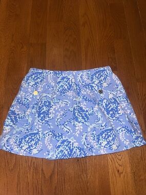 Lilly Pulitzer Blue turtle Mini Skirt with shorts